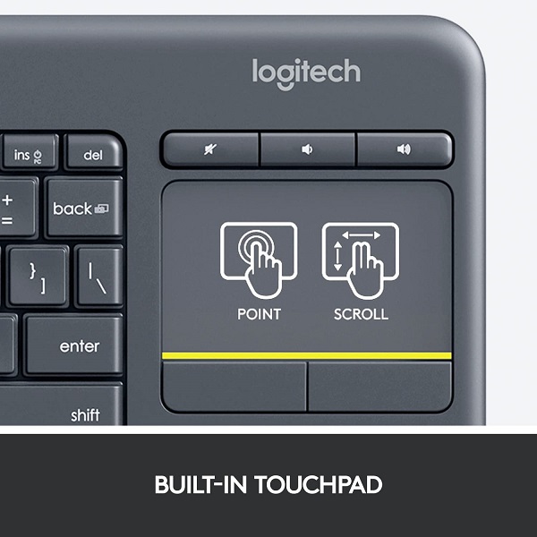 Logitech Wireless Keyboard with TouchPad K400 Plus  | Tech Deals thumbnail 3